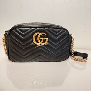 Black Quilted Leather Crossbody Bag